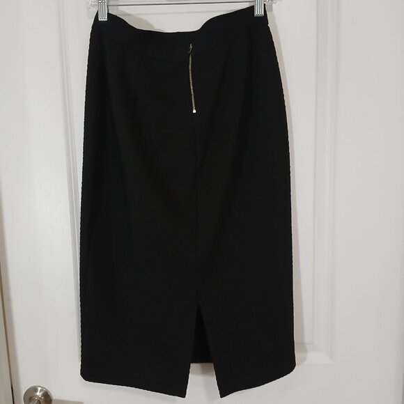 Alfani Textured Pencil Skirt Women's Size S Black Back Zip Stretch Work Career - Picture 4 of 6